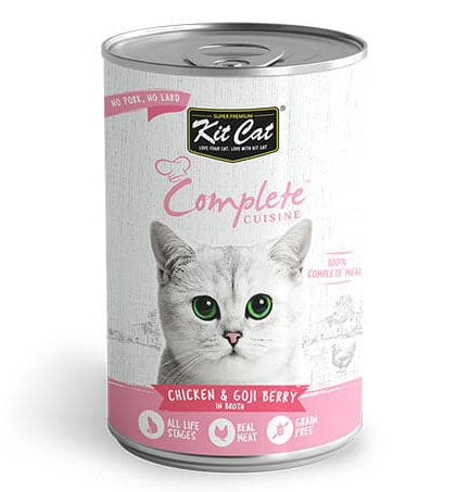 Kit Cat Complete Cuisine Wet Food All Life Stages Can - Chicken  & Goji Berry